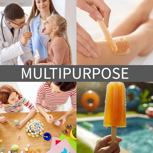 vakly tongue depressors 6 senior pack of 500 non-sterile 6 inch tongue depressor wooden waxing spatulas applicator sticks with smooth edges for wax application medical crafts and more