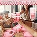 Zhehao 112 Pcs Galentine's Day Party Supplies Set for 24 Guests 9 Inch 7 Inch Paper Plates 9 oz Cups Napkins and Cutlery Pink and Red Plaid Ladies Celebration Party Decor Women Supplies