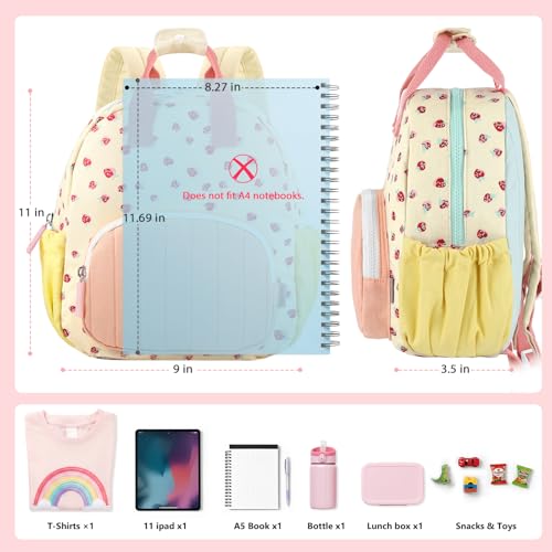 Miniatura 3 de Gagaku Mochila Guarderia Niña Para 30cm Mochila Pequeña Escolar Niño De 2-6 Años Mini Mochila Bolso De Viaje Ajustable Con Bolsillos Laterales Mochila Primaria Niñas Regalo De Cumpleaños - Rosa Fresa