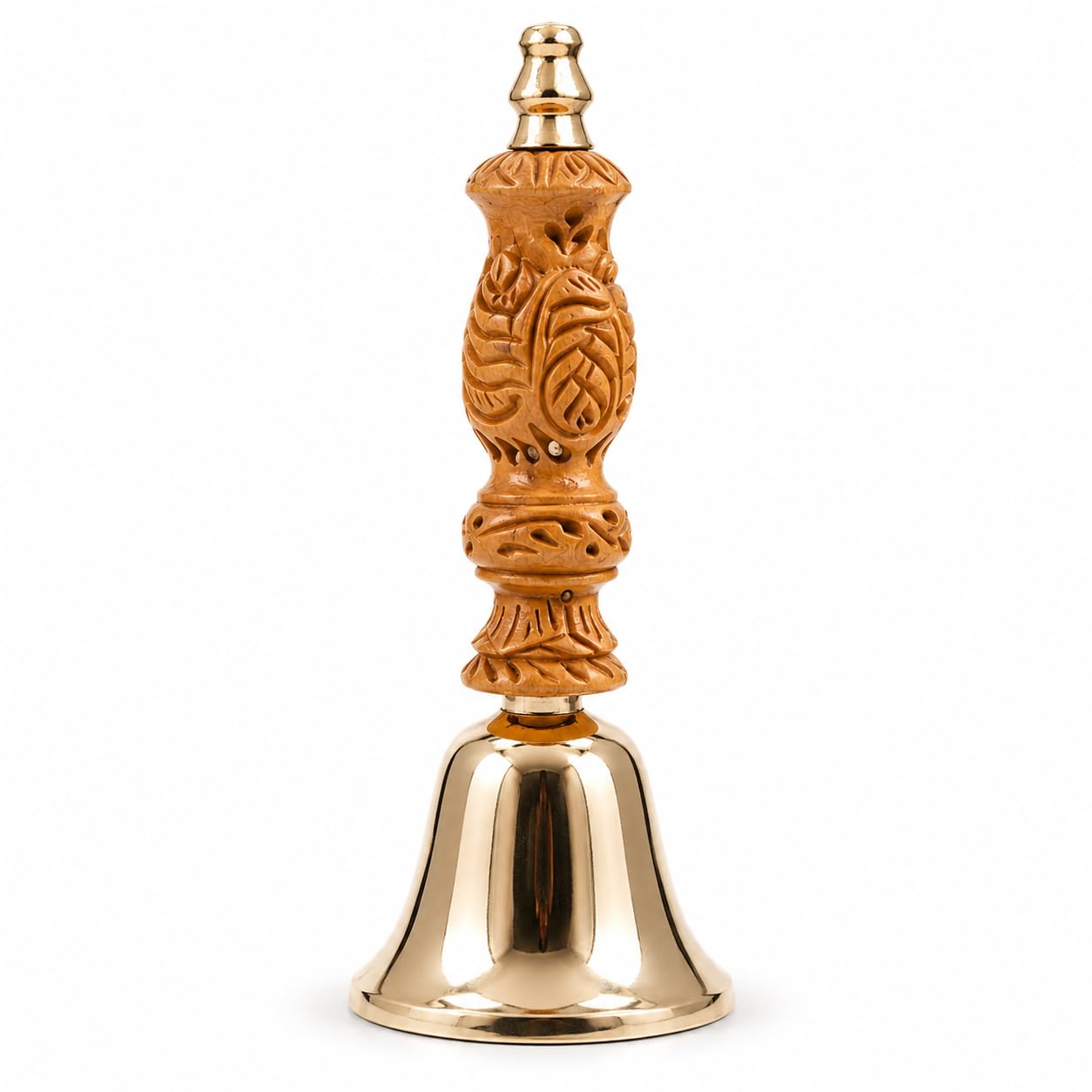 KAPOORAM Kansa Bell for Pooja Room, 5.1 Inch Handcrafted Bronze Ghanti for Pooja, Aarti & Havan | Traditional Temple Bell for Home Mandir, Office Puja Room & Spiritual Rituals-image-11
