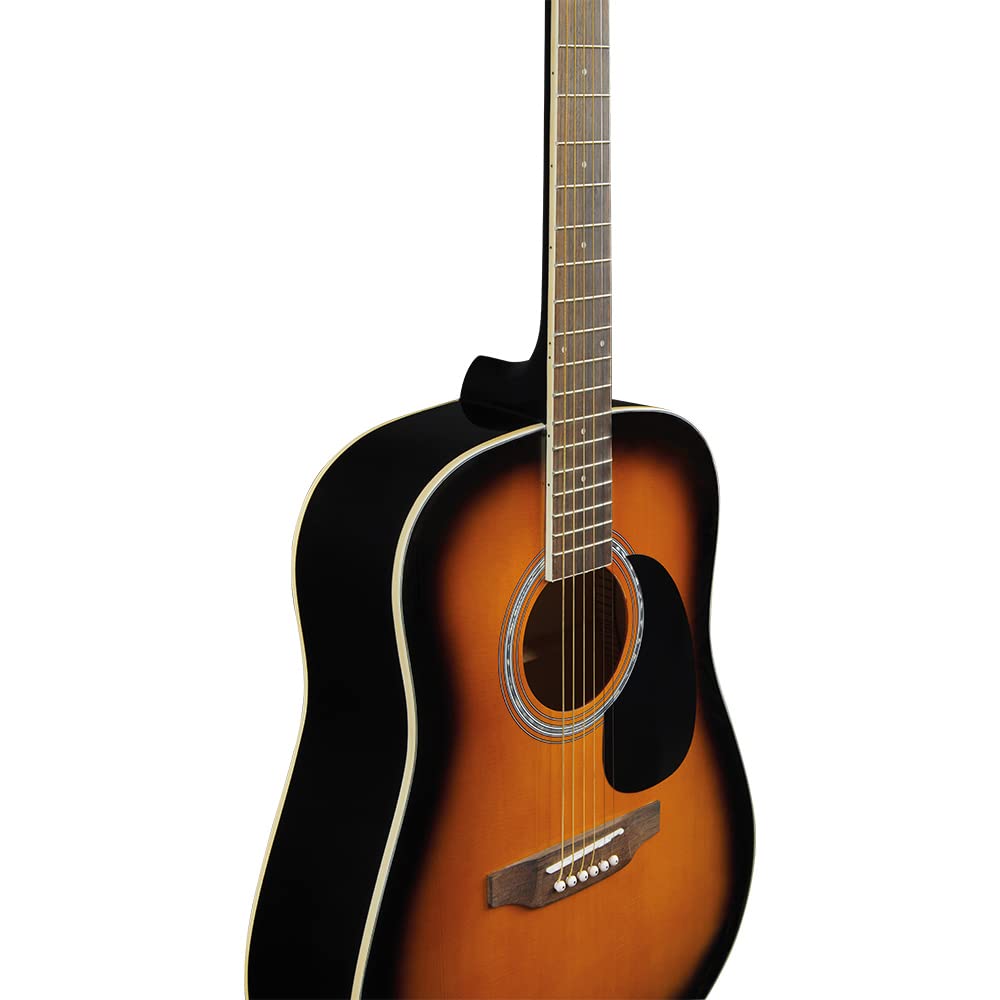 Spencer by Eko - SA-10 Sunburst Akustikgitarre mit Dreadnought-Form, Top aus Fichte, Bänder und Boden aus Lindenholz, Griff aus Okoumé, Griffbrett aus South American Roupana, Sunburst-Farbe