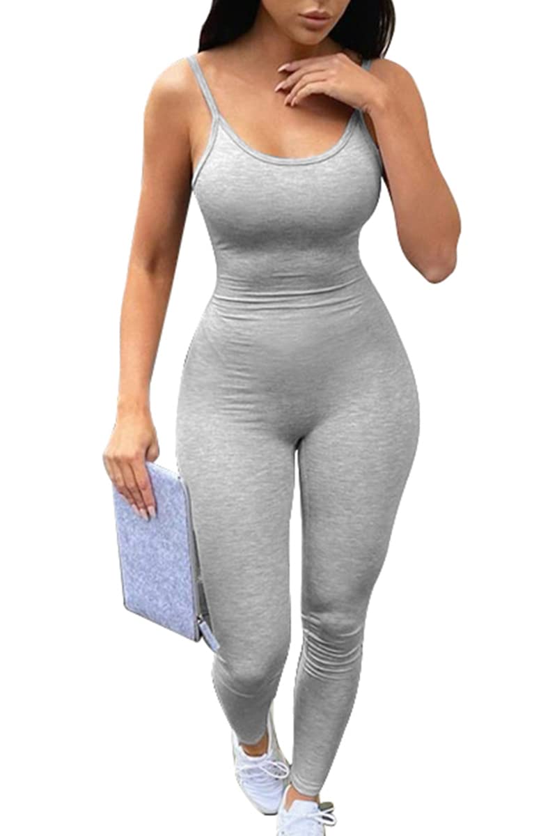 Senza maniche Spaghetti Strap Bodycon Tank One Piece Tute Pagliaccetti PlaysuitPagliaccetti, Evelina, Medium