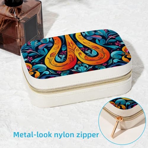 Boîte à bijoux colliers sans nœuds et support bagues double couche
