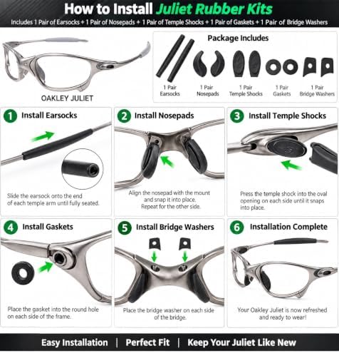 Galaxy Nose Pads & Earsocks Rubber Kits For Oakley Juliet Black image 5
