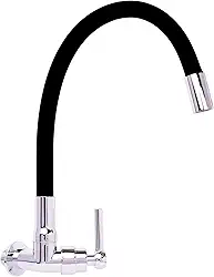 TKLA Torneira Gourmet para Cozinha Flexivel Fria Em ABS De Parede Cor Preta Luxo Fria