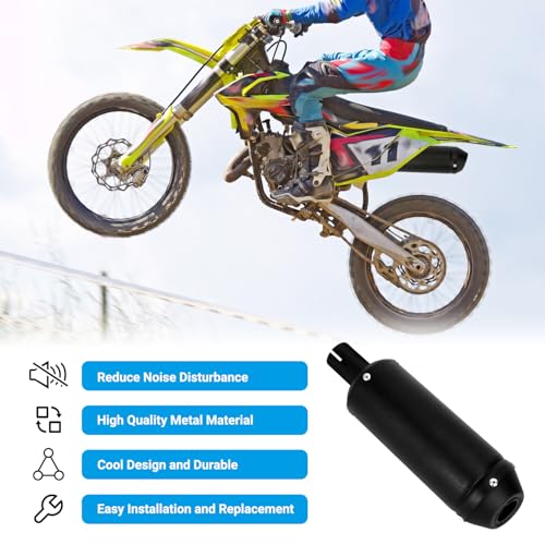 Image of EOPOAYI 28mm Muffler for 125cc 110cc Pit Dirt Bike CRF50 SSR Taotao Coolster Apollo TTR Baja, 1.1 Inch Exhaust Silencer Compatible with ATV 4 Wheeler Icebear Vitacci Kazuma Mini Bike Go Kart Parts
