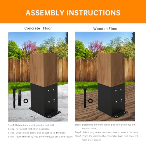 image for MEWSDEN 4x4 Post Base 4 Pcs (Inner Size 3.6