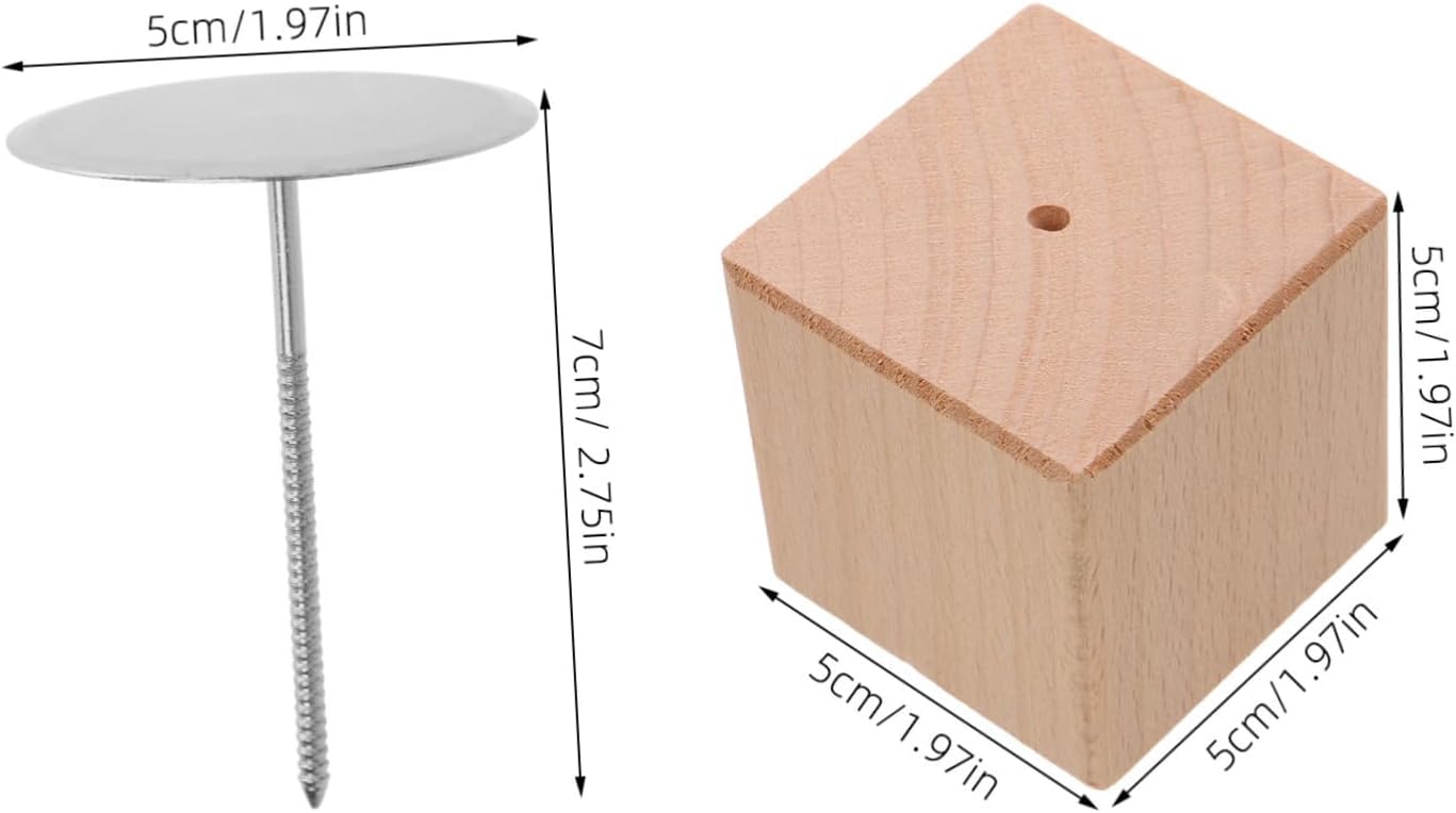 INOOMP 1Set Flower Nail Holder Wooden Cake Flower Display Base Mounting Patterns for Baking Sturdy Accessory for Cake Decoration Nail Art Supplies