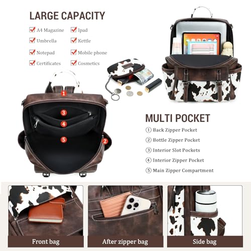 Image of AGLOD Backpack Purse for Women PU Leather Back Packs Designer Ladies Shoulder Bag Fashion Faux Work Travel Handbags