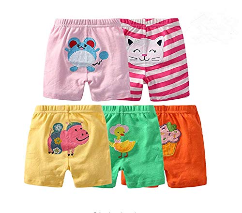 Monvecle Unisex Baby Multi Pieces Newborn to Toddler Cotton Long Pants Shorts Gift Sets (US, Age, 18 Months, 24 Months, 5pcs Random Color -Girl Shorts)