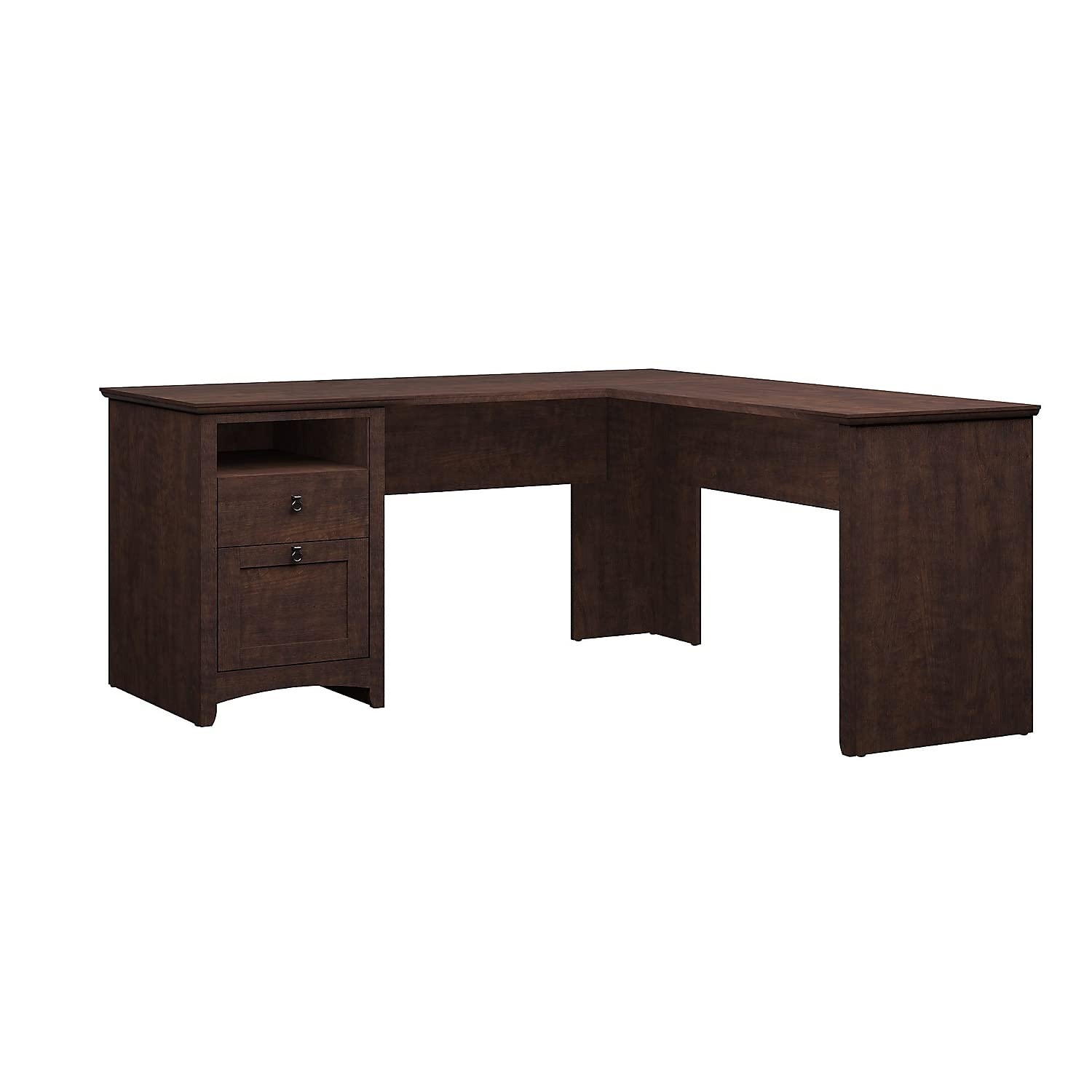 Bush Furniture Buena Vista 60W L Shaped Desk in Madison Cherry
