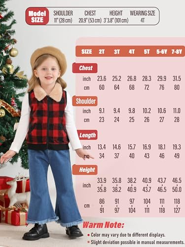 Toddler Girls Boys Polar Fleece Vest Kids Buffalo Plaid Christmas Jacket Cute Fall Winter Warm Sleeveless Outerwear2