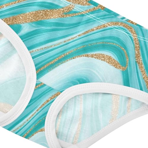 Abstract Marble Aqua Blue Toddler Girls Underwear 2t Cotton Panties Little Girl Designer Briefs Undies Kids4