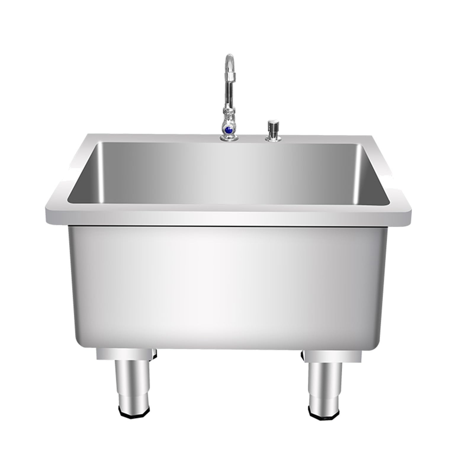 GOCHUSX Commercial Mop Sink, Stainless Steel Sink, One Knob Drain, Indoor and Outdoor Utility Sink with Adjustable Leveling Feet for Laundry Room Garage(120x41x55cm)