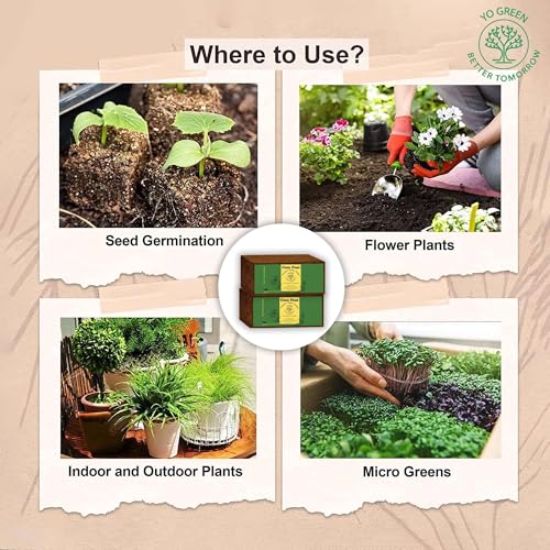 Image of 100% Natural Cocopeat Block for Garden Plants Organic Agricultural Compost Coco Peat for Indoor & Outdoor Fertilizer Kitchen Terrace Gardening Khaad (2 Kg)