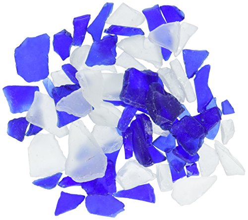 Darice 1140-69 Mixed Sea Glass, 1-Pound, Blue and Frost