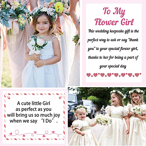 Jeka Flower Girl Gift From Bride, Pink Pearl Heart Charm Bracelets Wedding Party Proposal Jewelry Gifts For Girls Flower Girls #TOP5