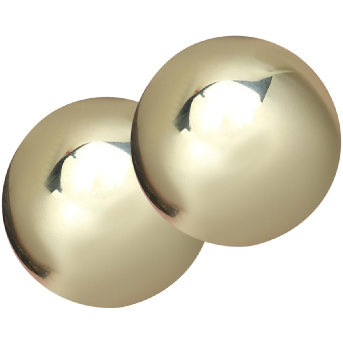 Handmassageball 1 Paar Messing, Rund, Glatte Oberfläche | Tragbar, Goldfarben, Poliertes Design, 2 Stück, Kompakte Form für Einfache Aufbewahrung