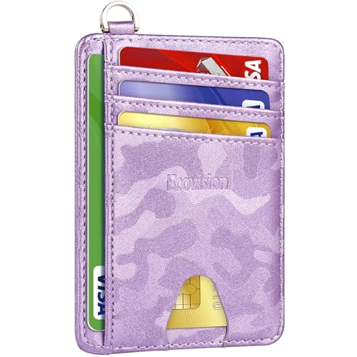 Image of Slim Minimalist Front Pocket Wallet, RFID Blocking Credit Card Holder Wallet with Detachable D-Shackle for Men Women