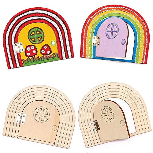 Kit Loisirs Créatifs En Bois Motif Fée - Baker Ross - Lot De 4 - Pour Enfants - Assemblage Et Déco