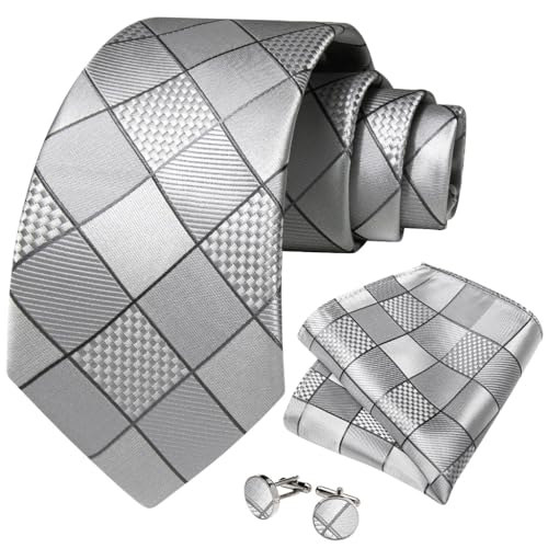 Corbata a cuadros para hombre 8cm formal con accesorios