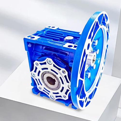 KAUNBAST NMRV040 Worm Gear Reducer Speed Ratio 7.5:1 71B5 Flange Worm Gearbox-14 mm Input 18 mm Output, Low Noise Gear Reduction Box for Packaging, Automation &Transmission Equipment
