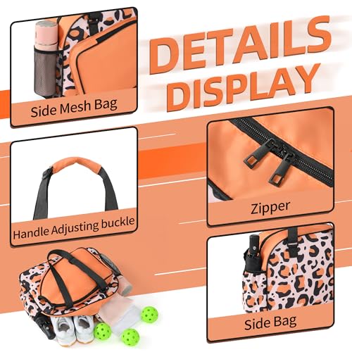 Image of Boulder Bee Pickleball Bags, Premium Pickleball Tote Bag for Girls, Women's Hand /Shoulder Gym Bag w Water Bottle Holder, with Pickleball Racquet /Paddle Holder