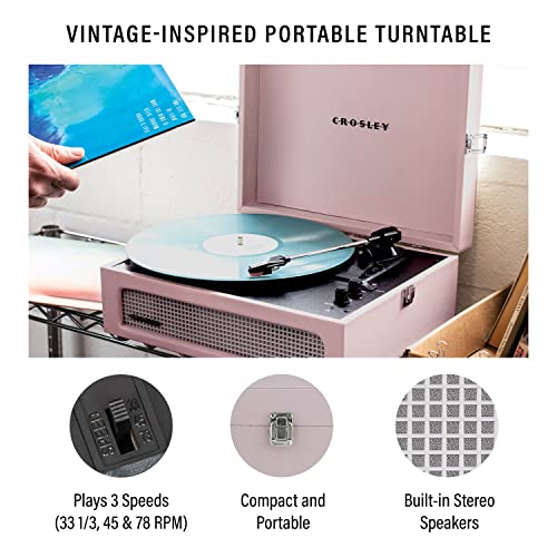 Image of Crosley CR8017B-AM Voyager Record Player, Amethyst