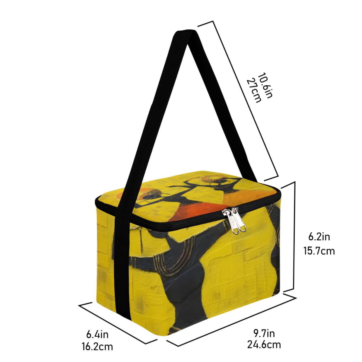 GzLeyigou Lunch Bags for Women Men 9 Cans,Africa Woman Hot & Cold Food Delivery Bag Insulated Grocery Bag Insulated Lunch Box Woman Cooler Bag for Office Work Picnic Beach