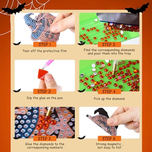Kit Magnéticos de Arte Diamante Halloween 30 Pcs Copkim miniatura 6
