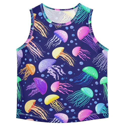J JOYSAY Colorful Jellyfish Bubble Boys Tank Top Sleeveless Muscle Shirts Quick Dry Kids T-Shirts 3-15T