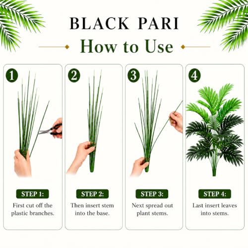Image of Artificial Areca Palm for Home Decor | Office Decor | Gifting | 58.4 cm Short Ornamental Plant | 12 Leaves | Natural Looking Indoor Plant Plastic (Pack of 1)
