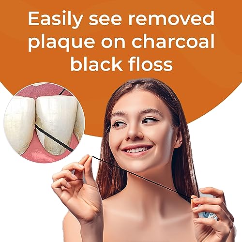 Image of Xlent Expandable Floss Treated Activated Charcoal, Xylitol Natural Plant Based Wax in Cinnamonflavor, Pack of 2 (Blister Card)