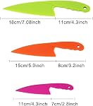 3 Pieces Plastic Kid Kitchen Knife Set, Nylon Chef Knife Children's Safe Cooking Knives for Baking, Fruit, Bread, Cake, Lettuce Knife, Salad Knife