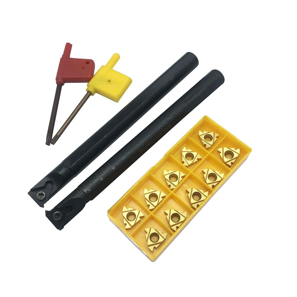 5/8" SNR0013M16 SNL0013M16 External/Internal Threading Boring Bar Turning Tool Holder with 10pcs External/Internal Threading Carbide Inserts 16IR 16ER AG60