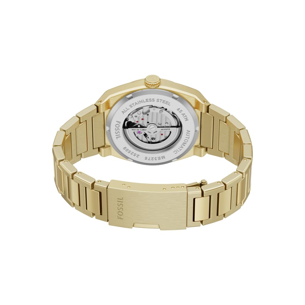 Fossil Everett Watch for Men, Automatic Three Hand Movement with Stainless Steel or Leather Strap