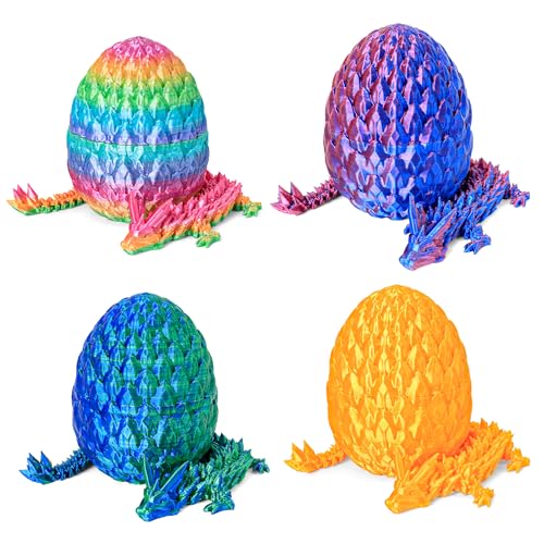 4 PCS Dragon Egg, 3D Printed Dragon Eggs with Dragon ...