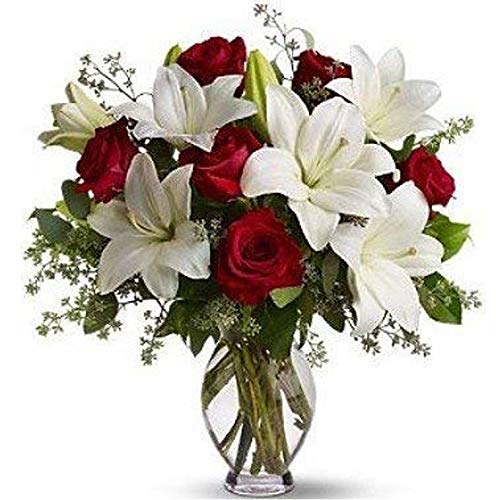 Ramo de Lilium y rosas factoríaflor. AÑADE TU DEDICATORIA PERSONALIZADA