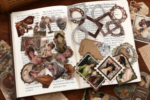 Image of RANDEN Tea Time Journaling Kit, 346PCS Vintage Scrapbook & Stationery Set with Aesthetic Stickers, Ephemera Pack and Journal Supplies for Bullet Journals, Planners, Albums & Creative Crafts (TEA TIME)