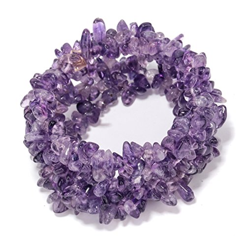 YACQ Natural Amethyst Beads String Stretch Bracelet Handcrafted Birthstone Jewelry for Women