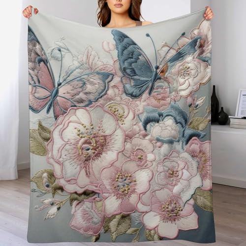 Couverture en flanelle douillette et chaude plaid papillon cocooning