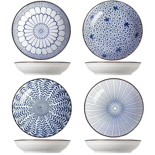 Speiseteller Keramik Tief, Dessertteller 4er Set,Ø 20 cm...