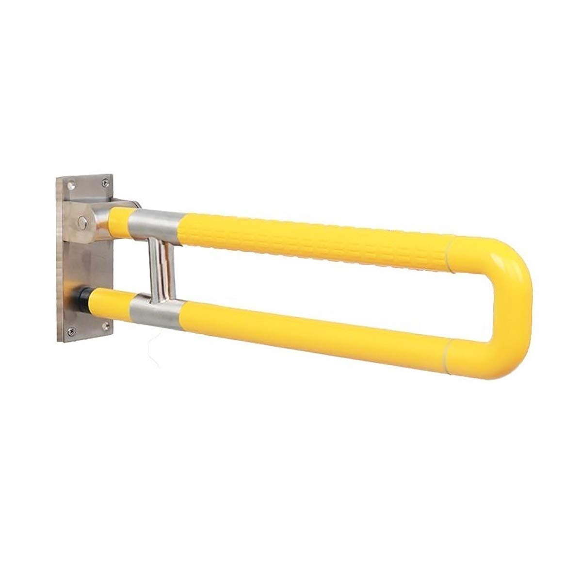 Barra de Apoyo de Seguridad para Ducha Resistente sin Plomo, Barra de Apoyo, reposabrazos Plegable de Base Gruesa sin barreras, Mango de Tubo Exterior de Nailon Plegable para Ducha, 75 cm,