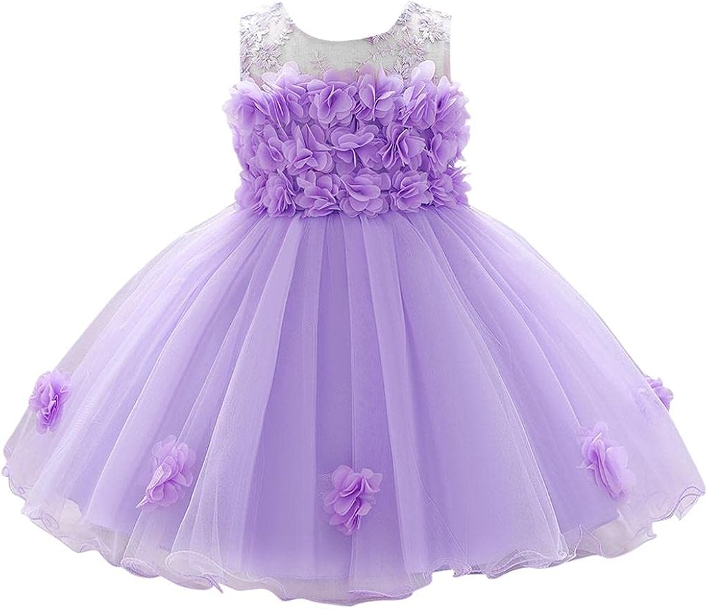 Cousannory ベビードレス 女の子 ワンピース 新生児 セレモニードレス 赤ちゃん フォーマル チュール ロングドレス キッズ プリンセス チュチュドレス ドレス 70 誕生日 90 Aライン 80 お宮参り 退院 ノースリーブ かわいい 高知インター店