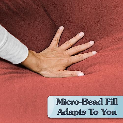 Yogibo Short Bean Bag Chair For Teens, Adults, Plush, Soft Lounge Beanbag For Gaming, Reading, And Relaxing, Removable, Washable Outer Cover, Coral #TOP4