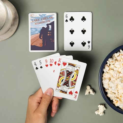 Baraja Poker Lake Chelan Bigfoot Lantern Press miniatura 2