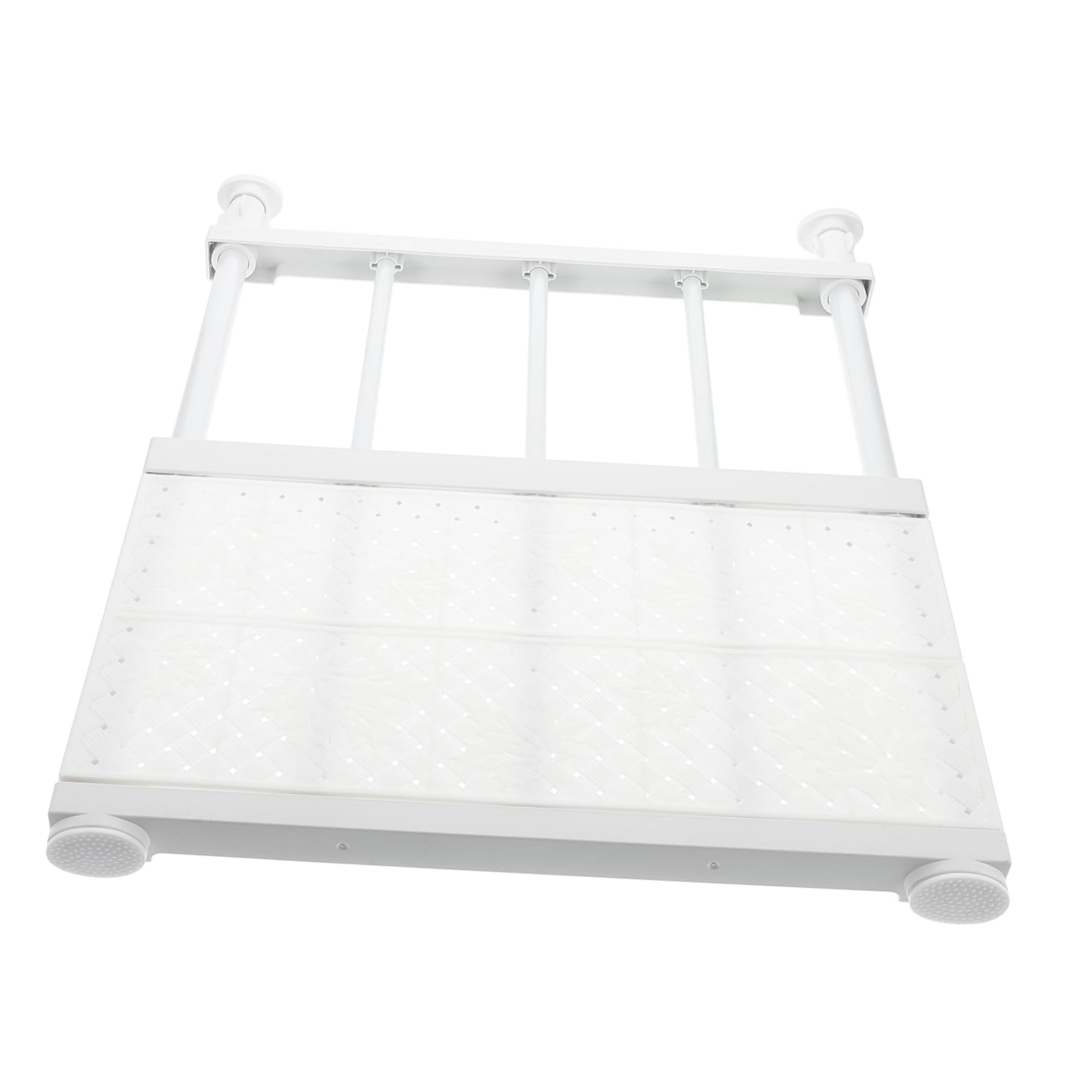 BUGUUYO Hanging Closet Rod Extender Telescopic Tension Shelf Plastic Wardrobe Divider No-Screw Storage Rack