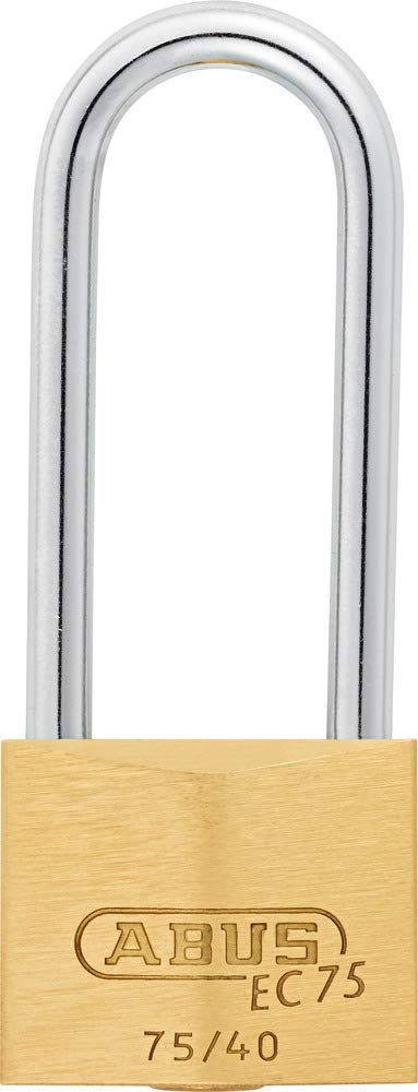 ABUS 26847 63mm Long Shackle Brass Padlock with 7341 Reversible Alike Keyed, Gold, 40 mm