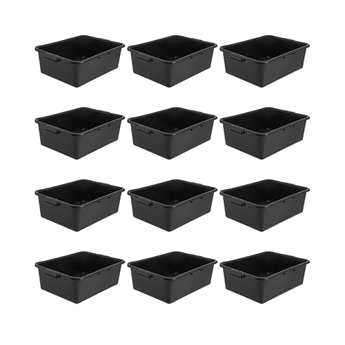 Contenedores Carlisle Comfort Curve Bus Box, distintos tamaños y colores (paquete de 12 unidades), Negro, 12