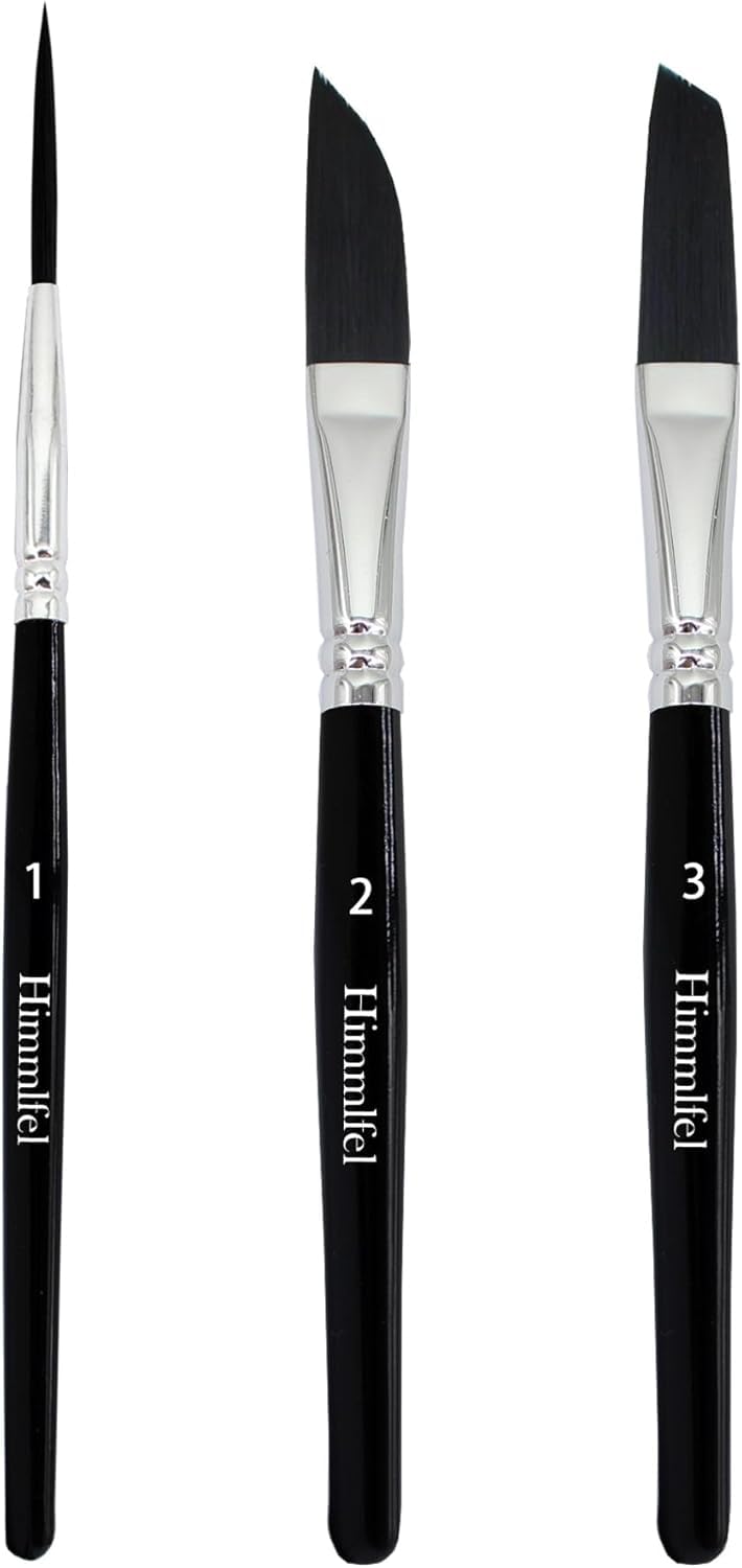 – Pinstriping Brush for Acrylic Watercolour Oil，3 Pcs High Performance Pinstripe PaintingBrush，Professional Artists Script Liner Brushes Long Liner Brush Scroll Sword Paint Brush Set